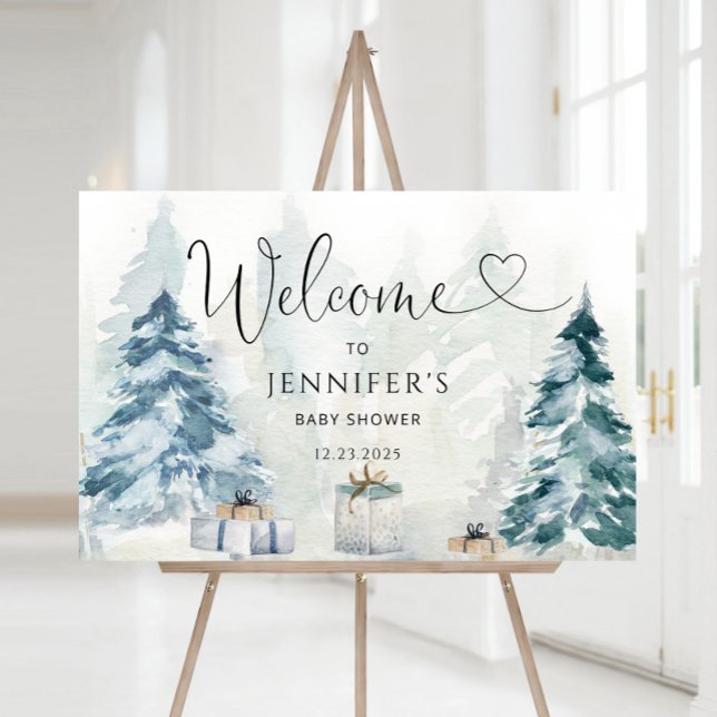 Christmas tree, winter baby shower welcome foam board (Creator Uploaded)