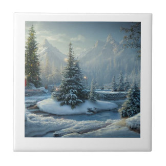 Christmas tree winter  ceramic tile