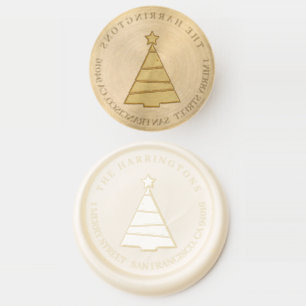 Christmas Tree Winter Holidays Return Address Wax Seal Stamp