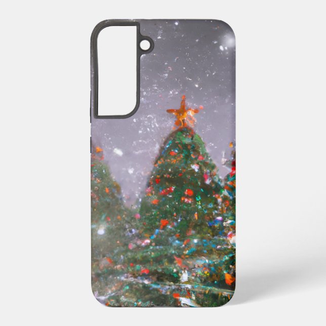 Christmas tree/winter  samsung galaxy case (Back)