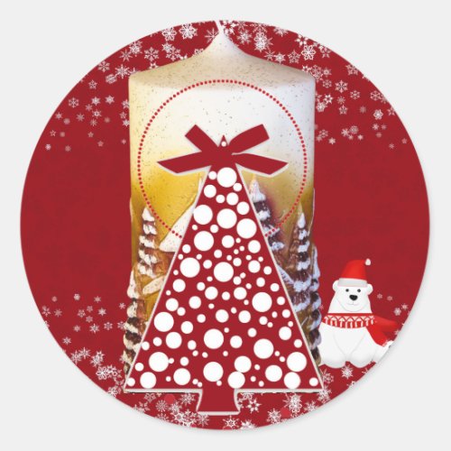Christmas Tree Winter Snowflakes Kid Party Crafts  Classic Round Sticker