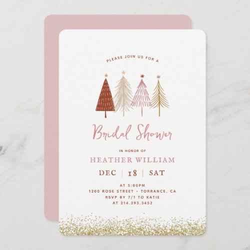 Christmas Tree Winter Wonderland Bridal Shower Invitation