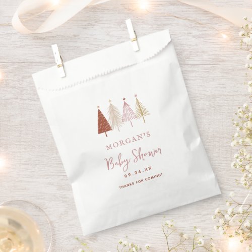 Christmas Tree Winter Wonderland Girl Baby Shower Favor Bag