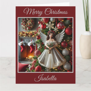 Christmas Tree with Angel (Red) Card