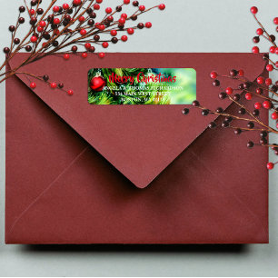 Christmas Tree With Baubles Label