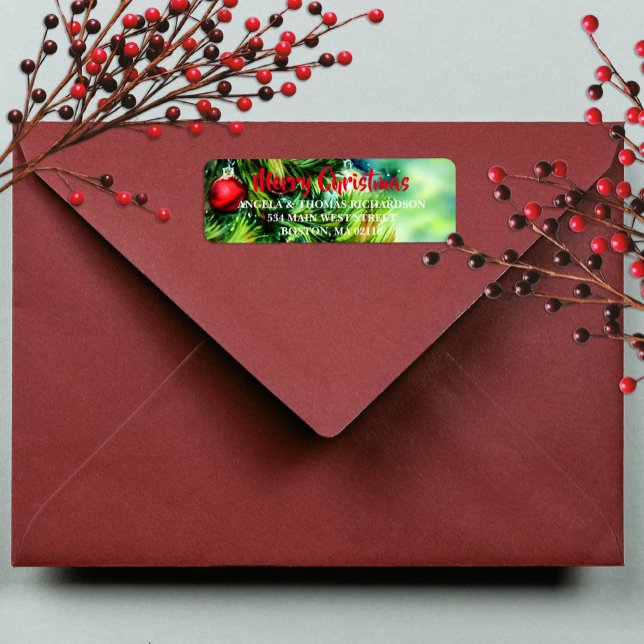 Christmas Tree With Baubles Label (Creator Uploaded)