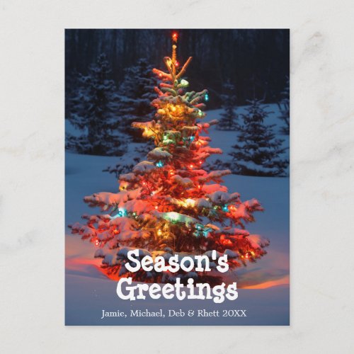 Christmas Tree with billboards Holiday Postcard