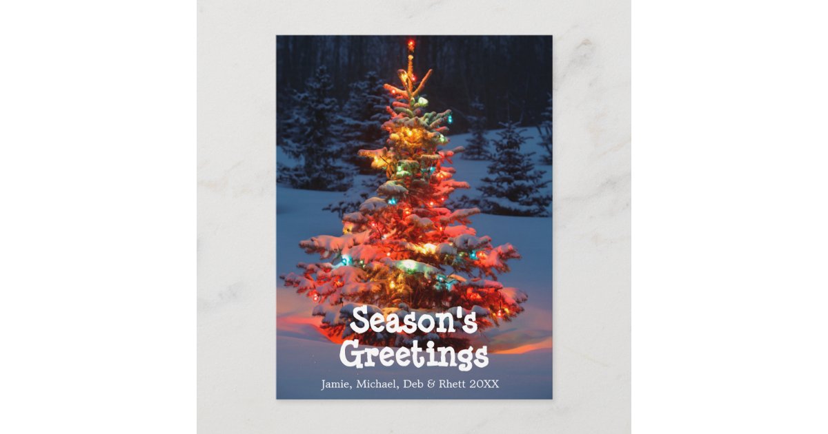 Christmas Tree with billboards Holiday Postcard Zazzle