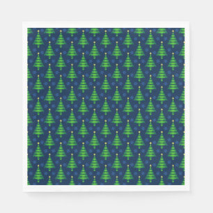 Christmas Tree with Blue Snowflake and Background Napkins