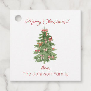 Christmas Tree with Bows Family Gift Favor Tags