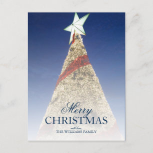 Christmas Tree with Bright Star Topper Holiday Postcard