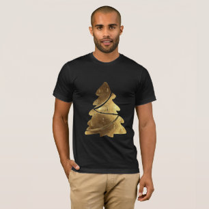Christmas Tree with Candles Gold Look T-Shirt