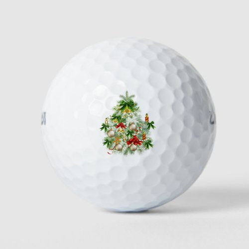 Christmas Tree With Candles Golf Balls