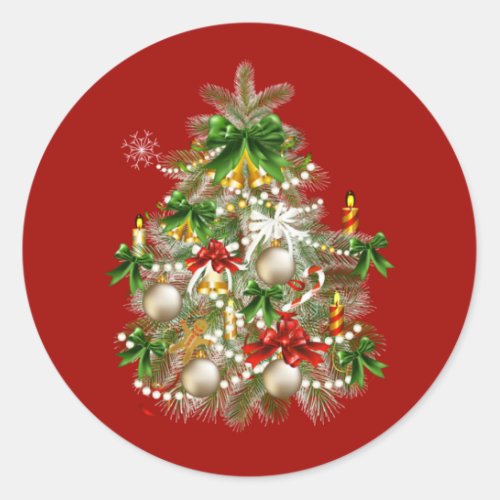 Christmas Tree With Candles Stickers