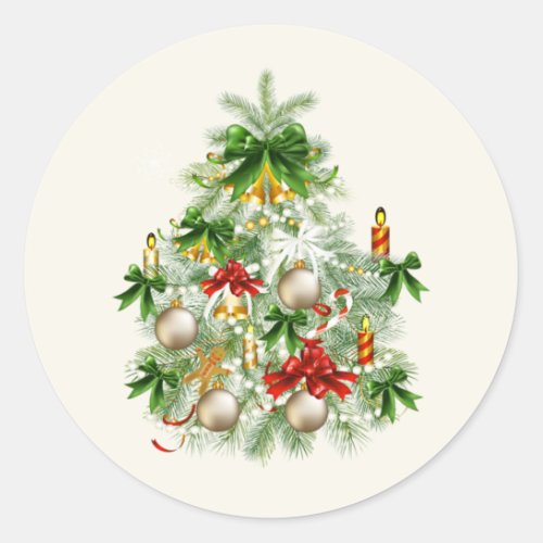 Christmas Tree With Candles Stickers