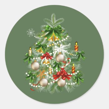 Christmas Tree With Candles Stickers by ChristmasTimeByDarla at Zazzle