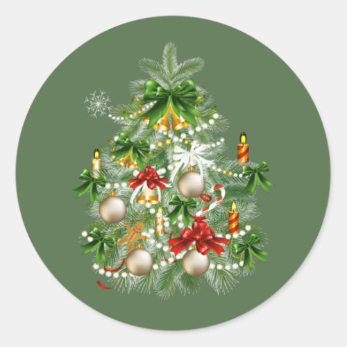 Christmas Tree With Candles Stickers
