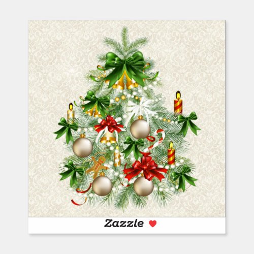Christmas Tree With Candles Vinyl Sticker