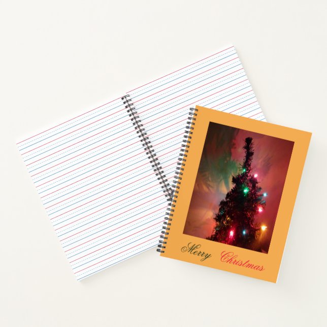 Christmas Tree with Colorful Lights Notebook (Inside)