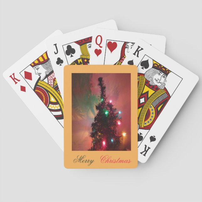 Christmas Tree with Colorful Lights Playing Cards (Back)