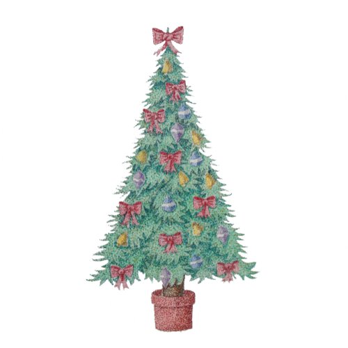 Christmas tree with decorations red bows bells art brushed polyester tree skirt