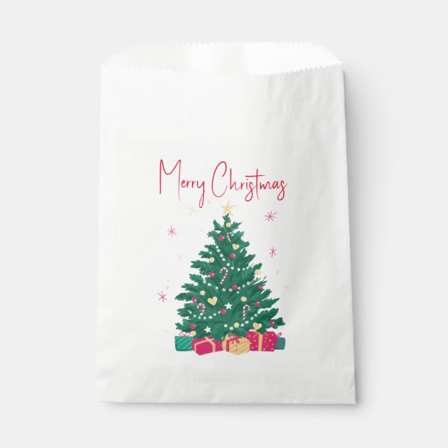Christmas Tree with Gifts Favor Bag (Front)