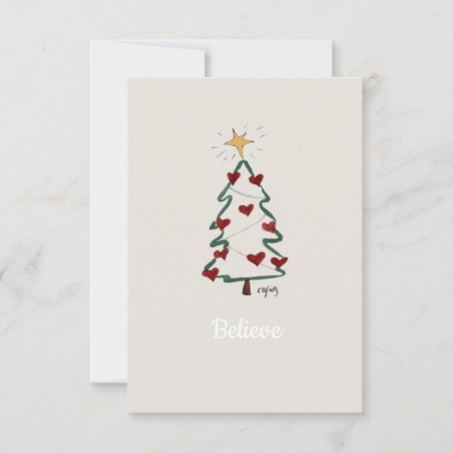 Christmas Tree with Gold Star Believe