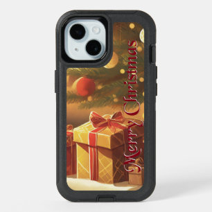 Christmas Tree with Golden Presents iPhone 15 Case