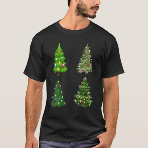 Christmas Tree With Led Light Pine Tree Xmas Light T_Shirt