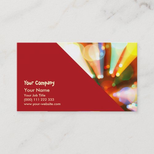 Christmas tree with light beams business cards