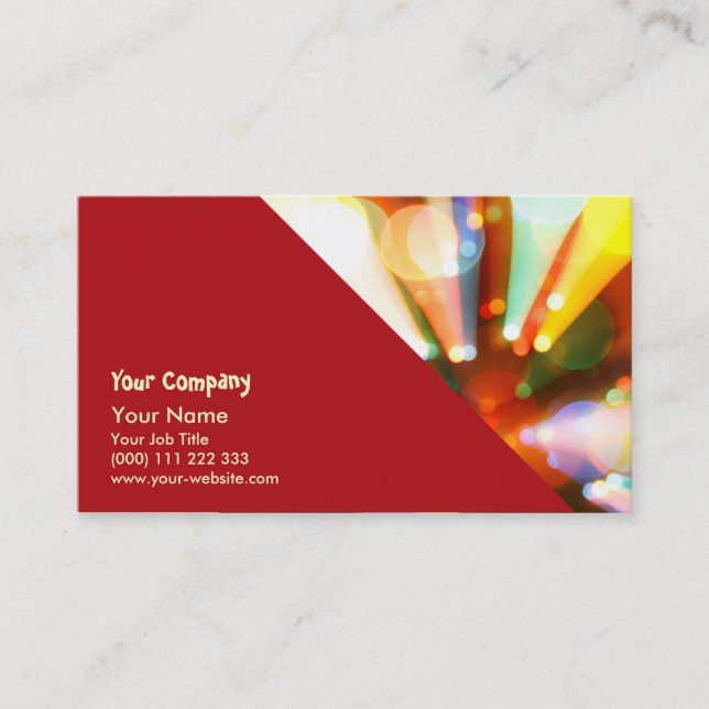Christmas tree with light beams business card (Front)