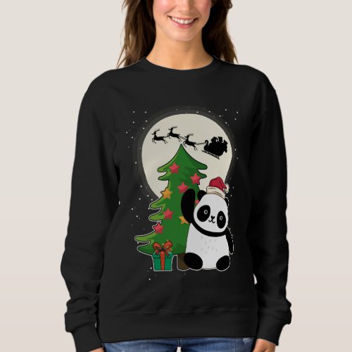 Christmas Tree With Panda Christmas Gift Sweatshirt