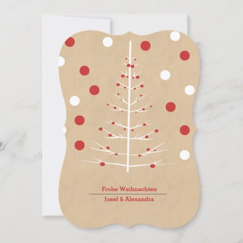 Christmas Tree With Red Baubles _ Frohe Weihnachte Holiday Card