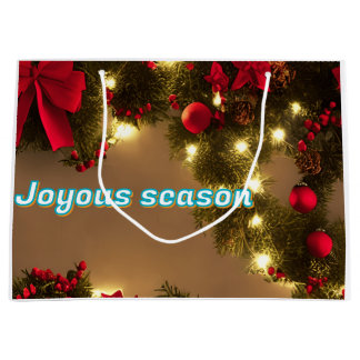 Christmas tree with red bows large gift bag