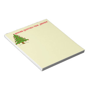 Christmas Tree with Red Ornaments Holiday Notepad