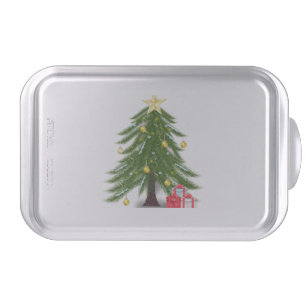 Christmas tree with Red present Cake Pan