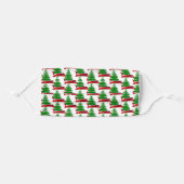 Christmas Tree with Red Ribbon Adult Cloth Face Mask (Front, Folded)