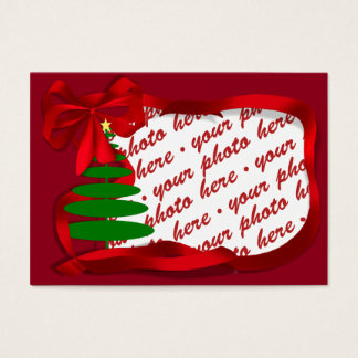 Christmas Tree with Red Ribbon Photo Frame
