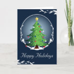 Christmas Tree with Red White and Blue Stars Card