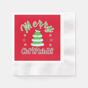 Christmas tree with Santa hat Napkins