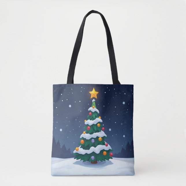 Christmas Tree with Snow Tote (Front)