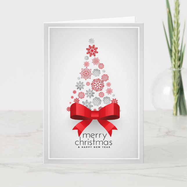 Christmas tree with snowflakes Greeting Card (Front)