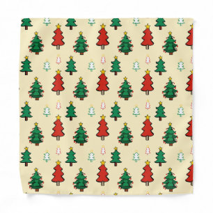 Christmas tree with star topper seamless pattern bandana