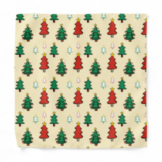 Christmas tree with star topper seamless pattern bandana