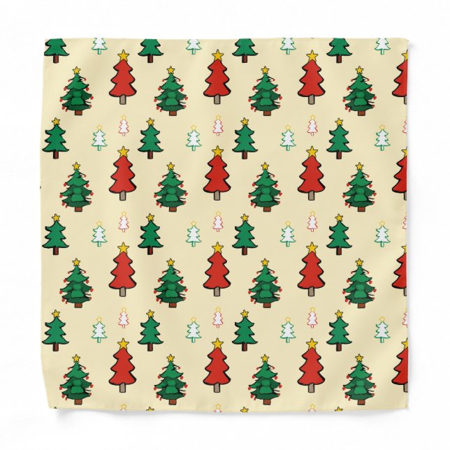 Christmas tree with star topper seamless pattern bandana (Front)