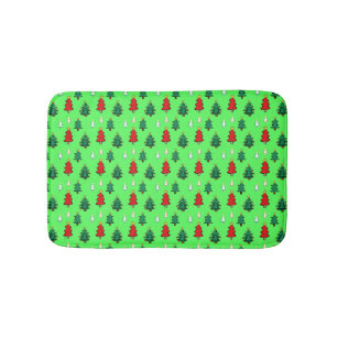 Christmas tree with star topper seamless pattern bath mat