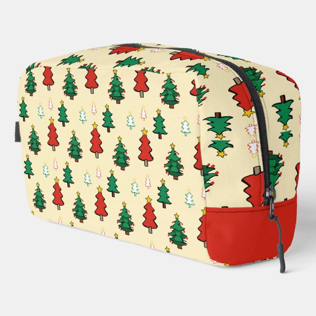 Christmas tree with star topper seamless pattern dopp kit (Right Corner)