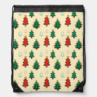 Christmas tree with star topper seamless pattern drawstring bag