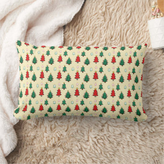 Christmas tree with star topper seamless pattern lumbar pillow