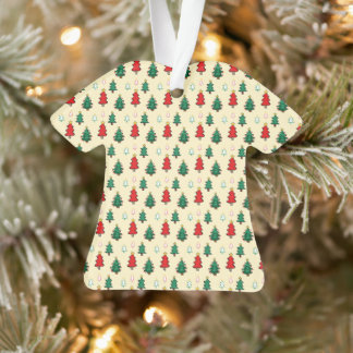 Christmas tree with star topper seamless pattern ornament